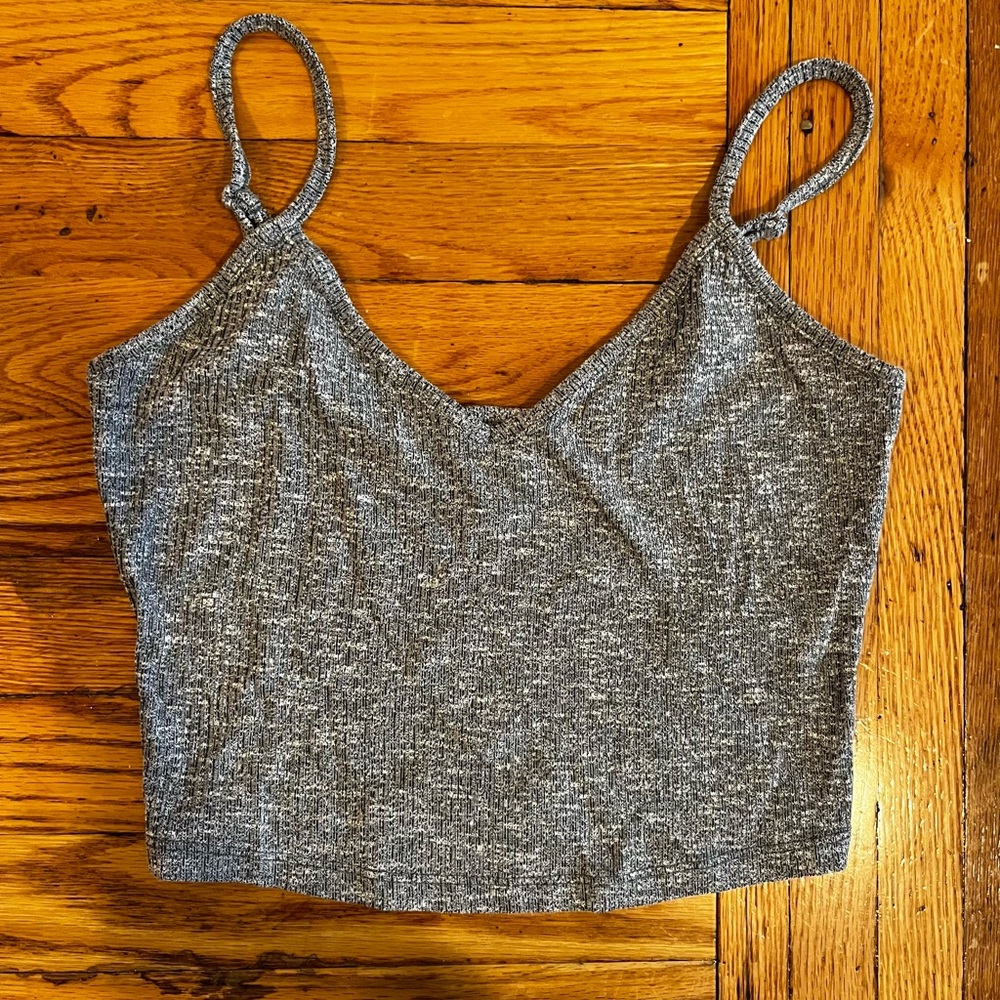 ASOS Gray Knit Cropped Camisole Top